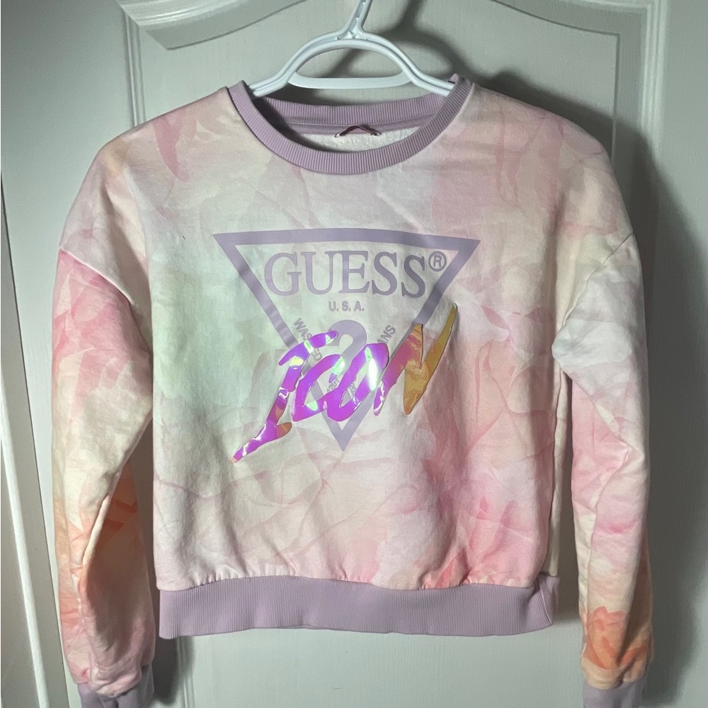 Guess Vintage Pastel Tie-Dye Sweatshirt Size 14 VVGUC